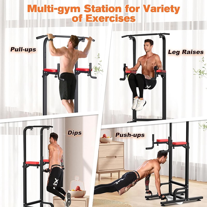 RELIFE REBUILD YOUR LIFE Power Tower Pull Up Bar Station Workout Dip Station for Home Gym Strength Training Fitness Equipment